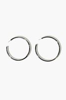 Women's Open-End Hoop Earrings in Silver