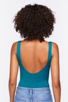 Women's Seamless Split-Neck Bodysuit in Teal Small