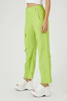 Women's Zipper Wide-Leg Cargo Pants in Lily Pad Medium