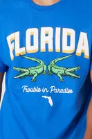 Men Florida Trouble in Paradise Graphic Tee in Blue, XXL