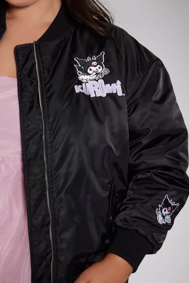 Forever 21 Women's Rhinestone Hello Kitty Bomber Jacket in Black Small | F21