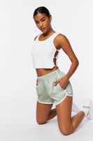 Women's Dolphin Ringer Shorts in Olive/White Small