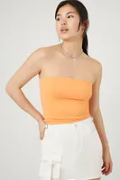 Women's Cotton-Blend Cropped Tube Top in Sunset Gold, XL