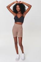 Women's Active Seamless High-Rise Biker Shorts in Taupe Medium