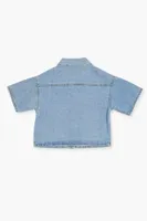 Girls Denim Short-Sleeve Shirt (Kids) in Light Denim, 11/12