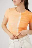 Women's Tie-Dye Cropped T-Shirt in Island Mango Small