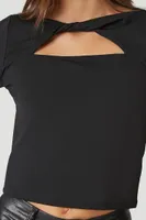 Women's Twisted Cutout Crop Top