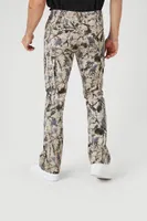 Men Slim-Fit Camo Print Cargo Pants in Taupe Small