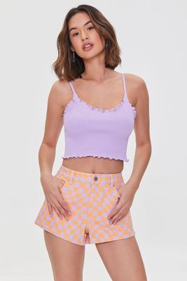 Women's Checkered Print Shorts in Cantaloupe, 30