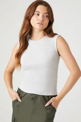 Women's Sleeveless Fitted Top in Heather Grey Small