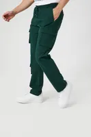 Men Drawstring Cargo Skinny Pants in Sea Green, XXL