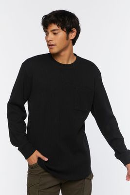 Men Waffle Knit Long-Sleeve T-Shirt XL