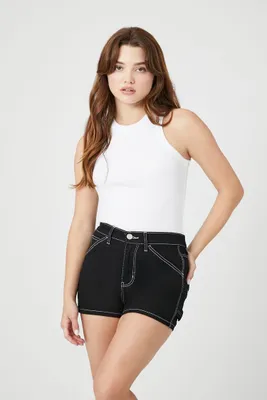 Women's Twill Contrast-Seam Shorts