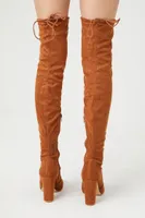 Women's Faux Suede Over-the-Knee Boots in Chestnut, 7.5