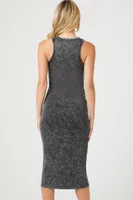 Women's Rhinestone Midi Bodycon Tank Dress in Black Large