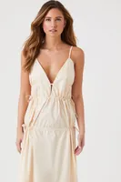 Women's Plunging Poplin Maxi Dress in Sandshell Medium