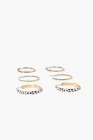 Women's Speckled Print Hoop Earring Set in White/Gold