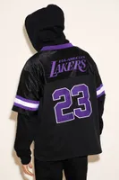 Men Los Angeles Lakers Combo Zip-Up Hoodie in Black Medium