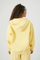 Women's Fleece Zip-Up Hoodie in Light Yellow Small