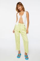 Women's Pleated High-Rise Pants in Lime Large