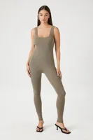 Women's Sweater-Knit Sleeveless Jumpsuit in Goat Large