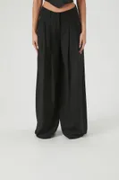 Women's Mid-Rise Wide-Leg Trouser Pants