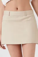 Women's A-Line Mini Skirt in Khaki/White, XL