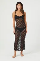 Women's Sheer Lace Lingerie Maxi Slip Dress