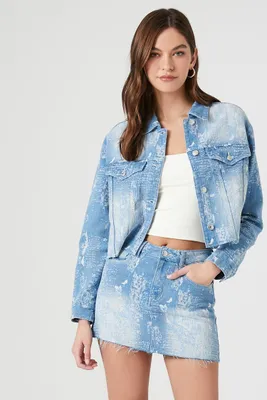 Women's Distressed Denim Mini Skirt