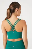 Women's Crisscross Back Longline Sports Bra in Dynasty Green Small