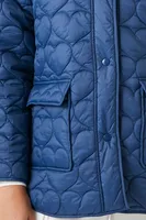 Women's Heart Quilted Jacket in Navy Small