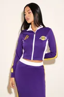 Women's Los Angeles Lakers Zip-Up Jacket in Purple Medium