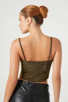 Women's Glitter Knit Cowl Cami Medium