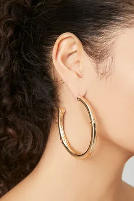 Women's Bamboo Hoop Earrings in Gold