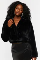 Women's Plush Cropped Coat