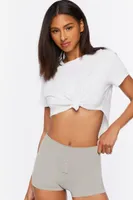 Women's Seamless Boyshort Panties in Heather Grey Medium