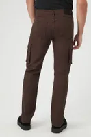 Men Cargo Straight-Leg Jeans in Dark Brown, 32