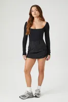 Women's Seamless Fitted Bodysuit in Black Small