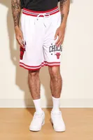 Men Unisex Chicago Bulls Basketball Shorts in White Medium