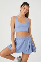 Women's Active Pleated Wrap Skort in Dress Blues/Sunset, XS