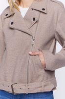 Women's Brushed Moto Jacket in Taupe Large