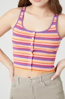 Women's Striped Sweater-Knit Tank Top