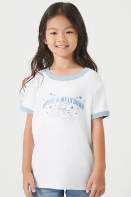 Girls Meltdown Ringer T-Shirt (Kids) White,