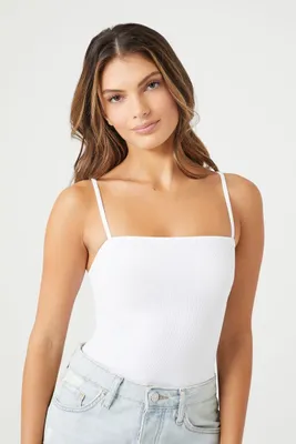 Women's Seamless Ribbed Bodysuit in White Medium