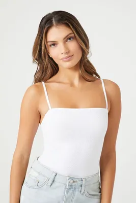 Women's Seamless Ribbed Bodysuit in White Large