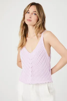 Women's Pointelle Sweater-Knit Tank Top