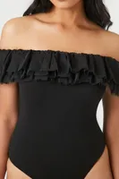 Women's Ruffle-Trim Off-the-Shoulder Bodysuit