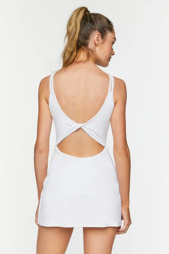 Forever 21 Women's Active Twisted Skort Dress in White Medium