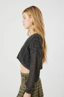 Women's Cropped Cable Knit Sweater in