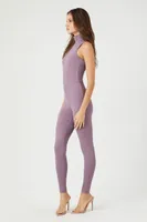 Women's Contour Mock Neck Jumpsuit in Grape Shake Medium